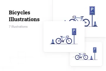 Support de stationnement pour vélos Pack d'Illustrations