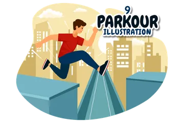 Parkour Sports Illustration Pack