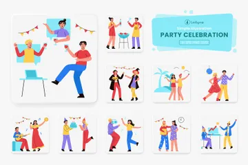 Party Feier Illustrationspack