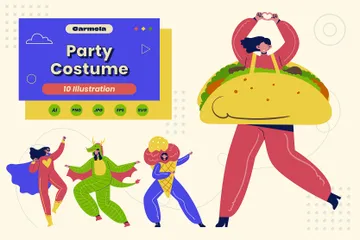 Partykostüm Illustrationspack