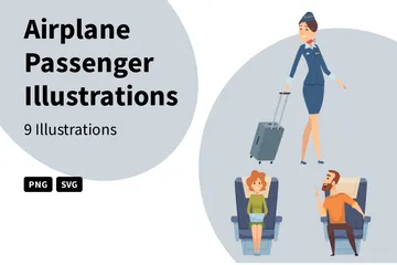 Passager d'avion Pack d'Illustrations