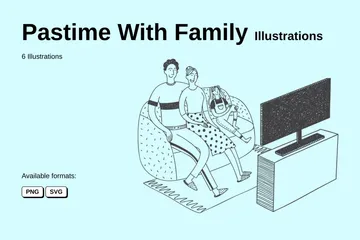 Pastime With Family Illustration Pack