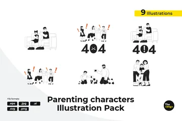 Paternidade Maternidade Pacote de Ilustrações