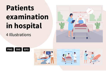 Patients Examination In Hospital Illustration Pack