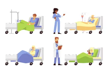 Patients In Hospital Illustration Pack
