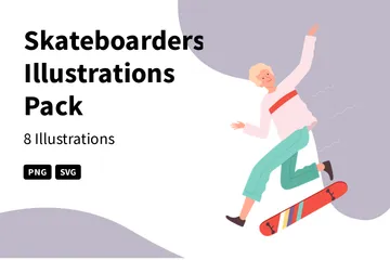 Patinadores Paquete de Ilustraciones