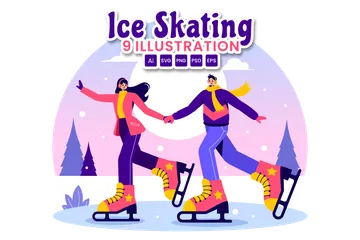 Patinage sur glace Pack d'Illustrations