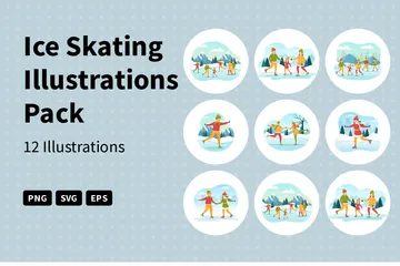 Patinaje sobre hielo Paquete de Ilustraciones