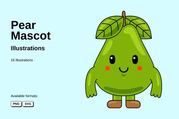 Pear Mascot Illustration Pack