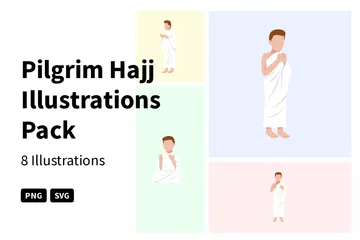 Pèlerin Hajj Pack d'Illustrations