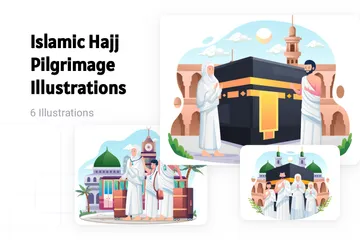 Pèlerinage islamique du Hajj Pack d'Illustrations