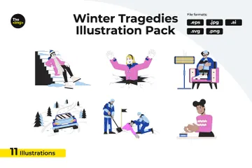 Peligros de invierno Paquete de Ilustraciones