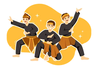 Pencak Silat Sport Illustration Illustration Pack