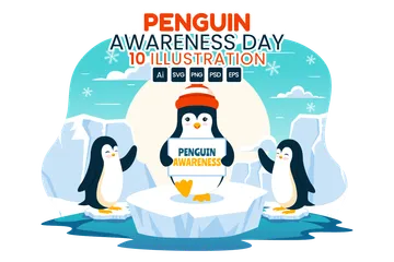 Penguin Awareness Day Illustration Pack