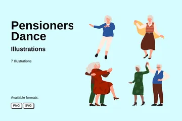 Pensioners Dance Illustration Pack