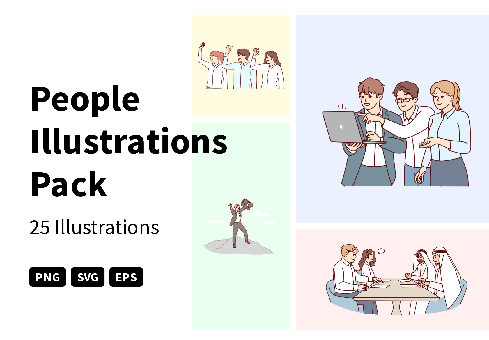 People Illustration Pack - 25 People Illustrations | SVG, PNG, EPS ...