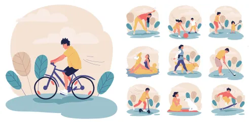 People Activity Illustration Pack