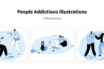 People Addictions Illustration Pack