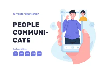 People Communicate Illustration Pack
