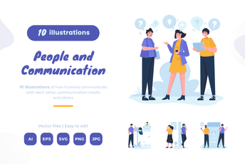 People And Communication Illustration Pack