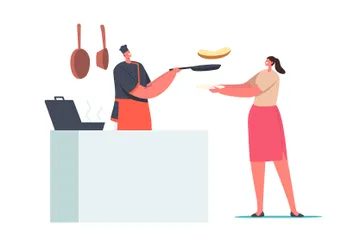 People And Food Illustration Pack