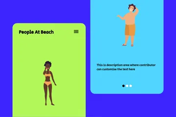 People At Beach Illustration Pack