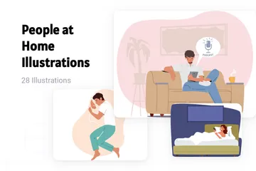 People At Home Illustration Pack