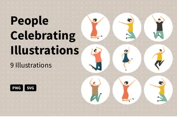 People Celebrating Illustration Pack