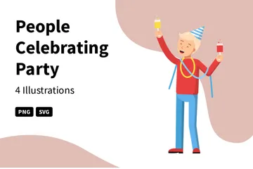People Celebrating Party Illustration Pack