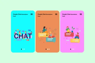 People Chat Illustration Pack