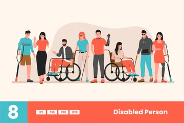 People Disabilities Illustration Pack