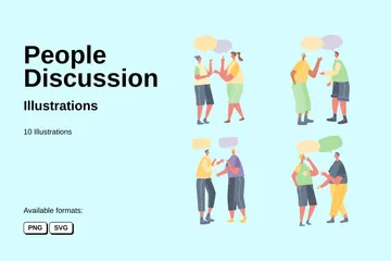 People Discussion Illustration Pack