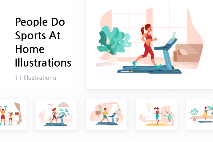 Premium People Do Sports At Home Illustration pack from People ...