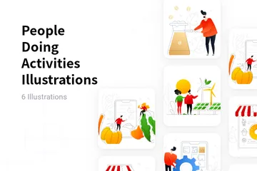 People Doing Activities Illustration Pack