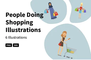 People Doing Shopping Illustration Pack