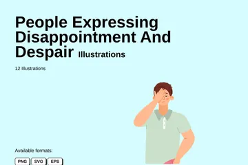 People Expressing Disappointment And Despair Illustration Pack