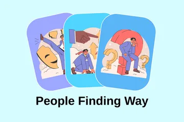People Finding Way Illustration Pack