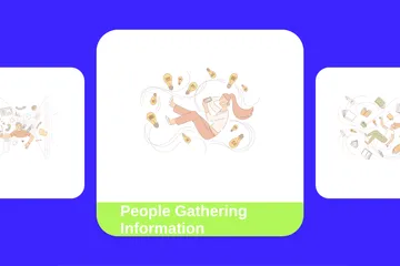 People Gathering Information Illustration Pack