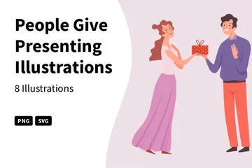 People Give Presenting Illustration Pack