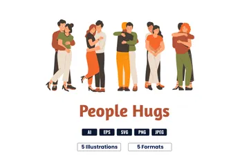 People Hugs Illustration Pack
