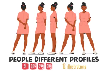 People In Different Profiles Illustration Pack