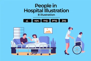 People In Hospital Illustration Pack