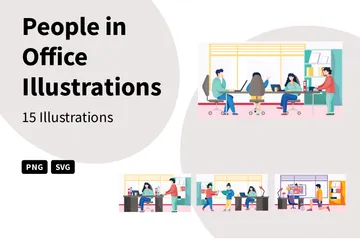 People In Office Illustration Pack