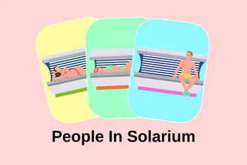 People In Solarium Illustration Pack