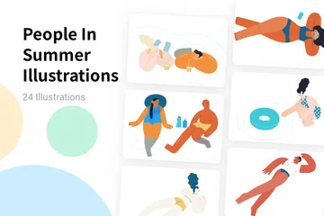 People In Summer Illustration Pack