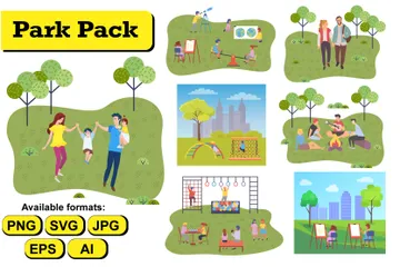 People In The Park Illustration Pack