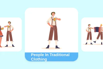 People In Traditional Clothing Illustration Pack