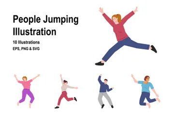 People Jumping Illustration Pack