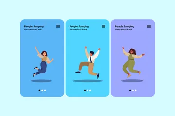 People Jumping Illustration Pack