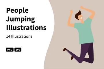 People Jumping Illustration Pack